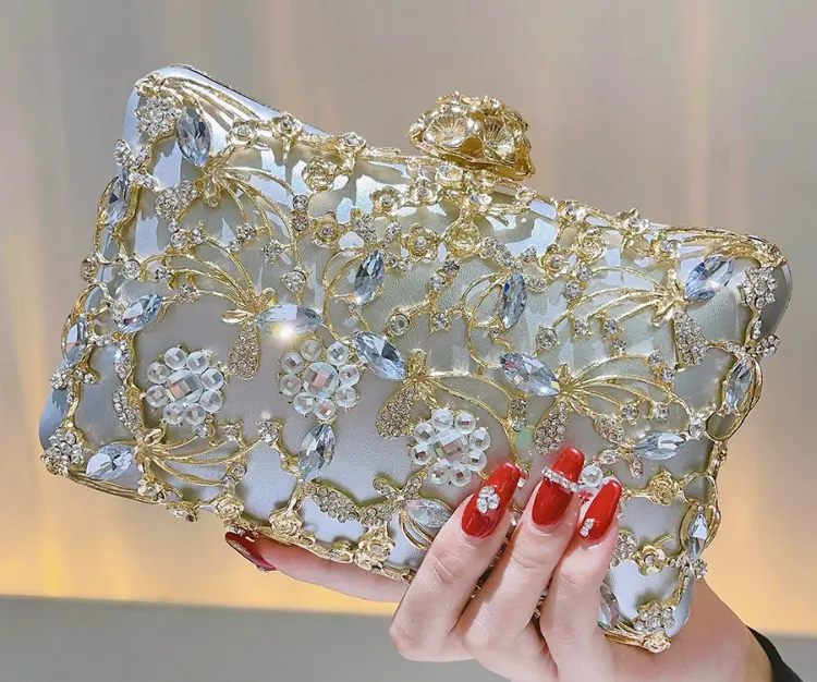 High end golden banquet bag, luxurious banquet bag,